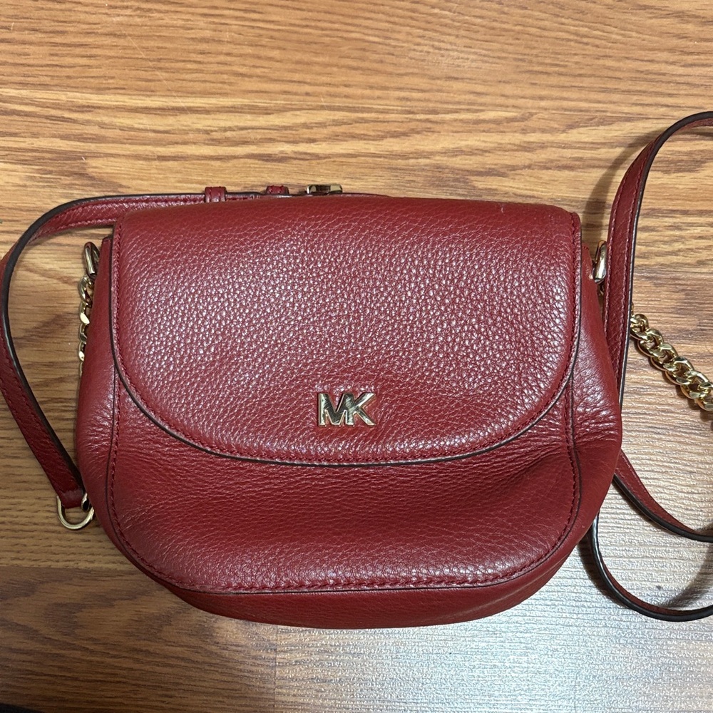 Michael Kors Burgundy Leather Crossbody Bag